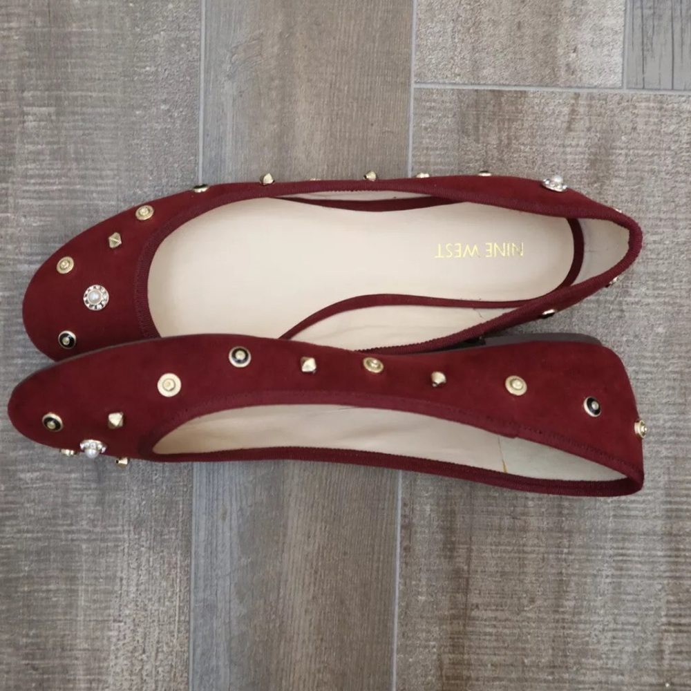 NINE WEST Morton Wine Ballet Flats 9
